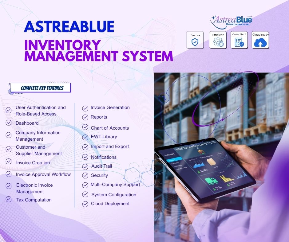 inventory management features astreablue